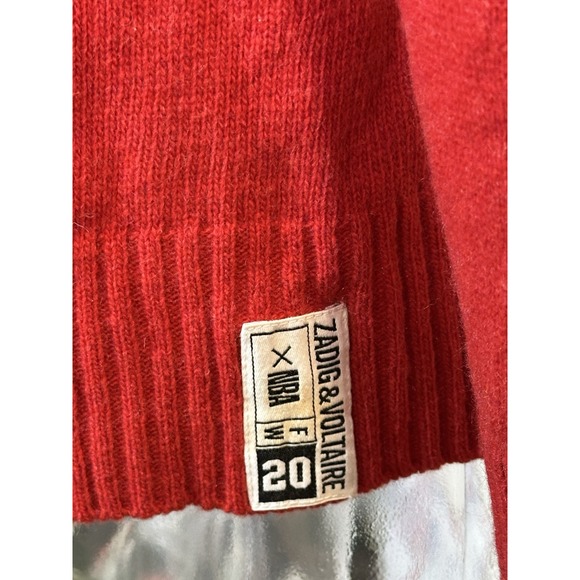 Zadig & Voltaire Chicago Bulls Sweater Women Small NBA Basketball Distressed - Picture 9 of 16